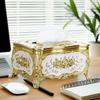 Золоченая салфетница с узором из роз, в американском стиле, держатель для бумаги, подходит для разных комнат, декор для рабочего стола дома