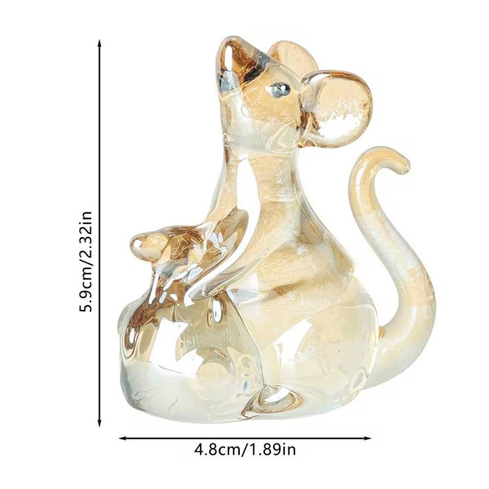 Привлекающий богатство хрустальный сувенир в виде крысы Изысканные настольные украшения Красивая модель животного Настольный