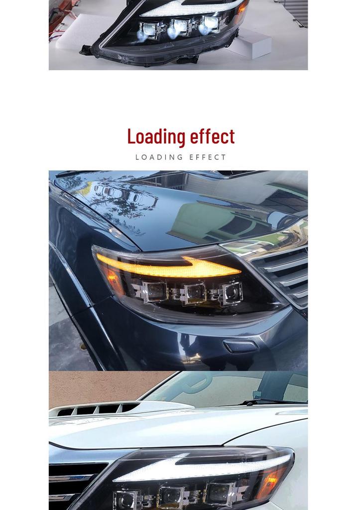 Светодиодная сборка фар с динамическими поворотниками для Toyota Fortuner 2011-2015