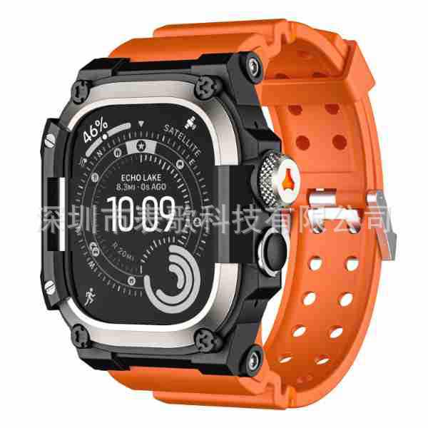Силиконовый ремешок Apple Ultra: Совместимо с Frogman Half-Wrap Integrated iWatch, Apple Watch.