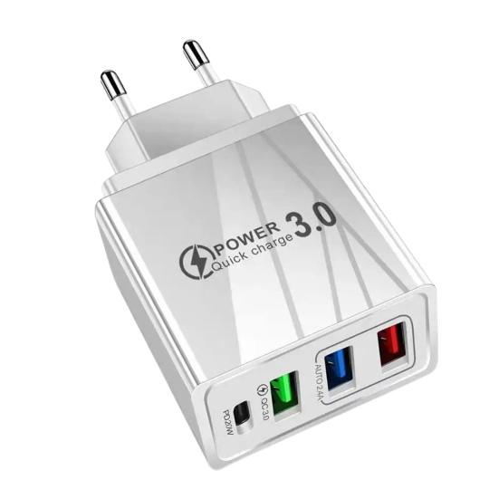 Многопортовое PD-зарядное устройство с 3 портами USB Type-C, адаптер быстрой зарядки, компактное дорожное зарядное устройство для iPhone, безопасная защита