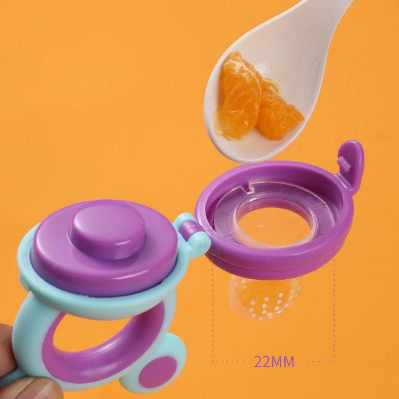 Silicone Baby Food Pacifier with Spoon Set Infant Food Vegetable Fruit Feeder Toddler Soft Spoons Kids Feeding Nipple Soother