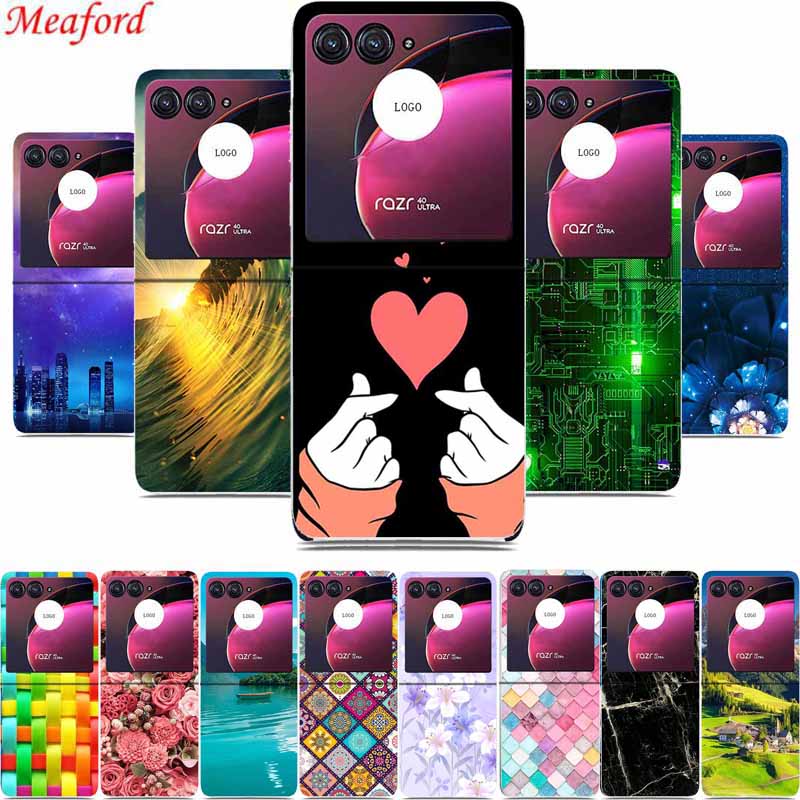 Чехол для телефона Motorola Razr 50 Ultra Case 50Ultra Прозрачный Пластик / ПК Жесткий Coque Для Moto Razr Plus 2024 Складной Чехол 6.9" Funda