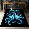 Custom Name Octopus Printed Carpet,Rug for Office Chair Living Room Bedroom Kitchen Room Decor Gifts.