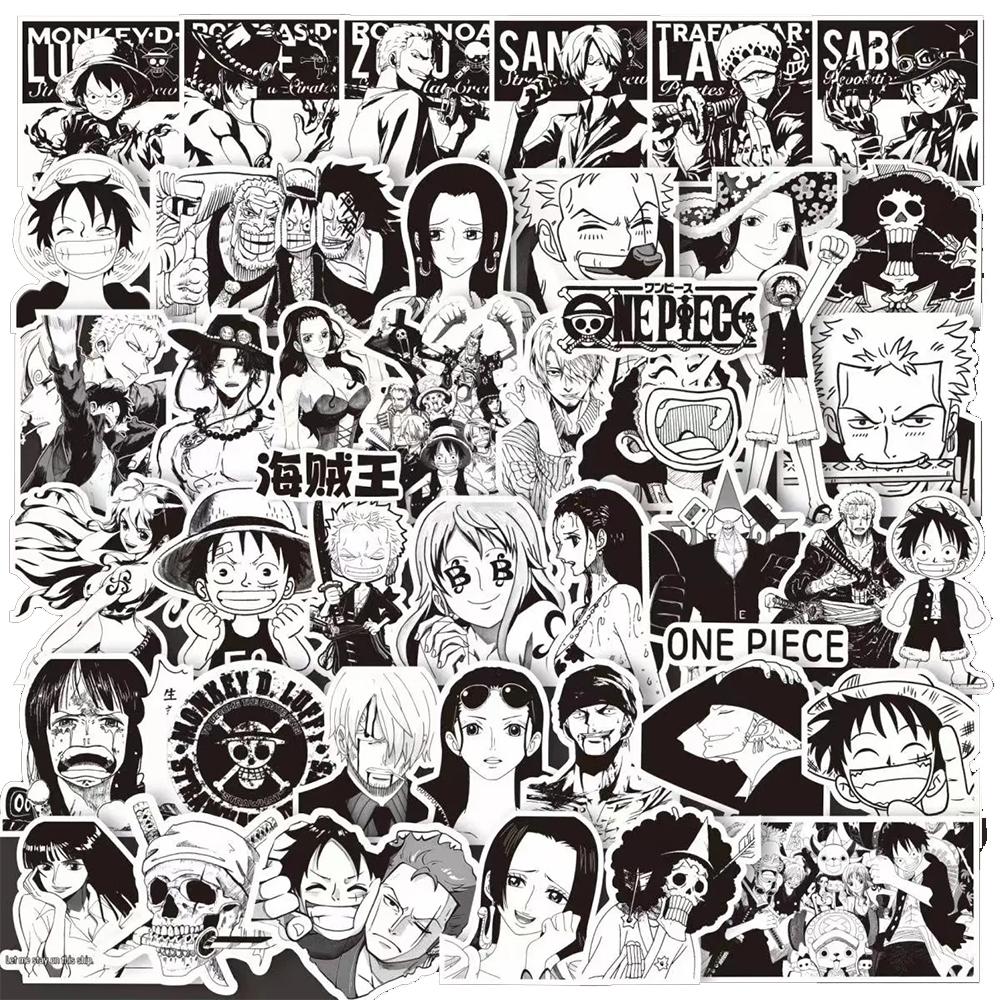 50/100 шт. Аниме-наклейки ONE PIECE Крутые мультяшные наклейки Детская игрушка Канцелярские принадлежности для DIY Чемодан Автомобиль Велосипед Водонепроницаемые Классические манга-наклейки