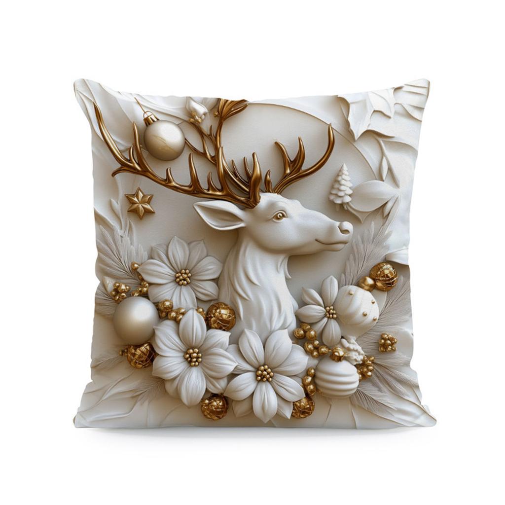 Christmas-themed Gold Pillowcases, Christmas Tree-shaped Cushions, For Home Use, Sofas, And Bedrooms.