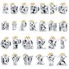 Letter Charm Beads Creative Personalized Diy Jewelry Accessories Bracelet Copper Plated 925 Silver