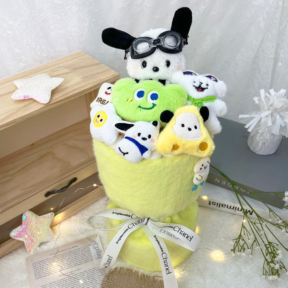 Back-to-School Creative Plush Doll Bouquet - Capybara & Leader Dog Gift for Girlfriend On Qixi Valentine's Day