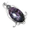 Russian Charoite Gemstone Handmade 925 Sterling Silver Pendant 3.43" n0O06