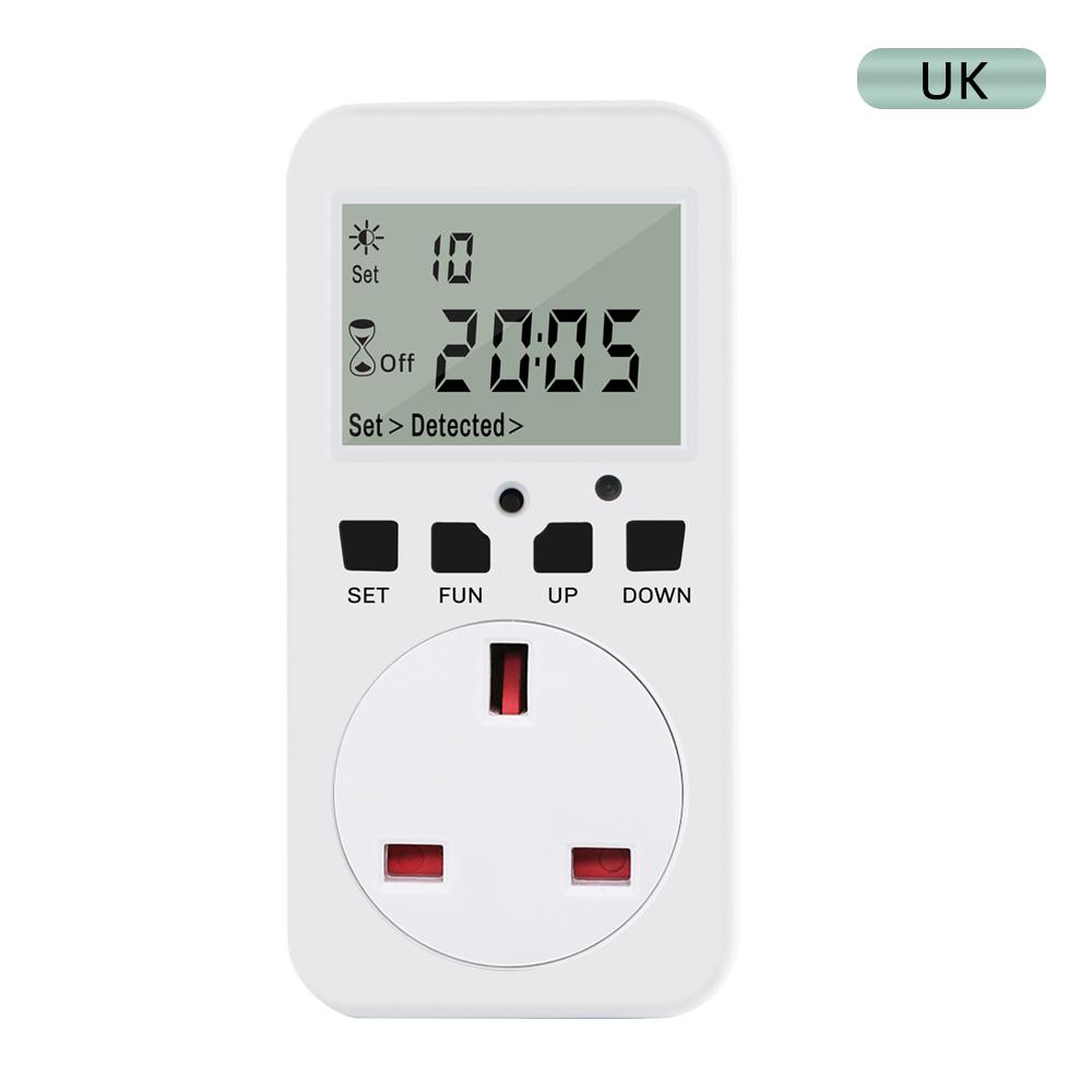 TM08 Digital Timer Socket LCD Smart Short Cycle Socket Countdown Programmable Timing Controller Outlet Switch UK US FR EU Plug