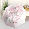 1pc My Melody & My Friend Chococat Heart-Shaped Auto Open Close Umbrella with Polka Dot Bowknot Design - Portable Folding Outdoor for Fans, Travelers,