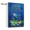 Christmas Countdown Calendar Sea Life Advent 2026, 2D Box with Blue Ocean Color Scheme Animal Acrylic Pendants, Festive Tree Hanging Decor,