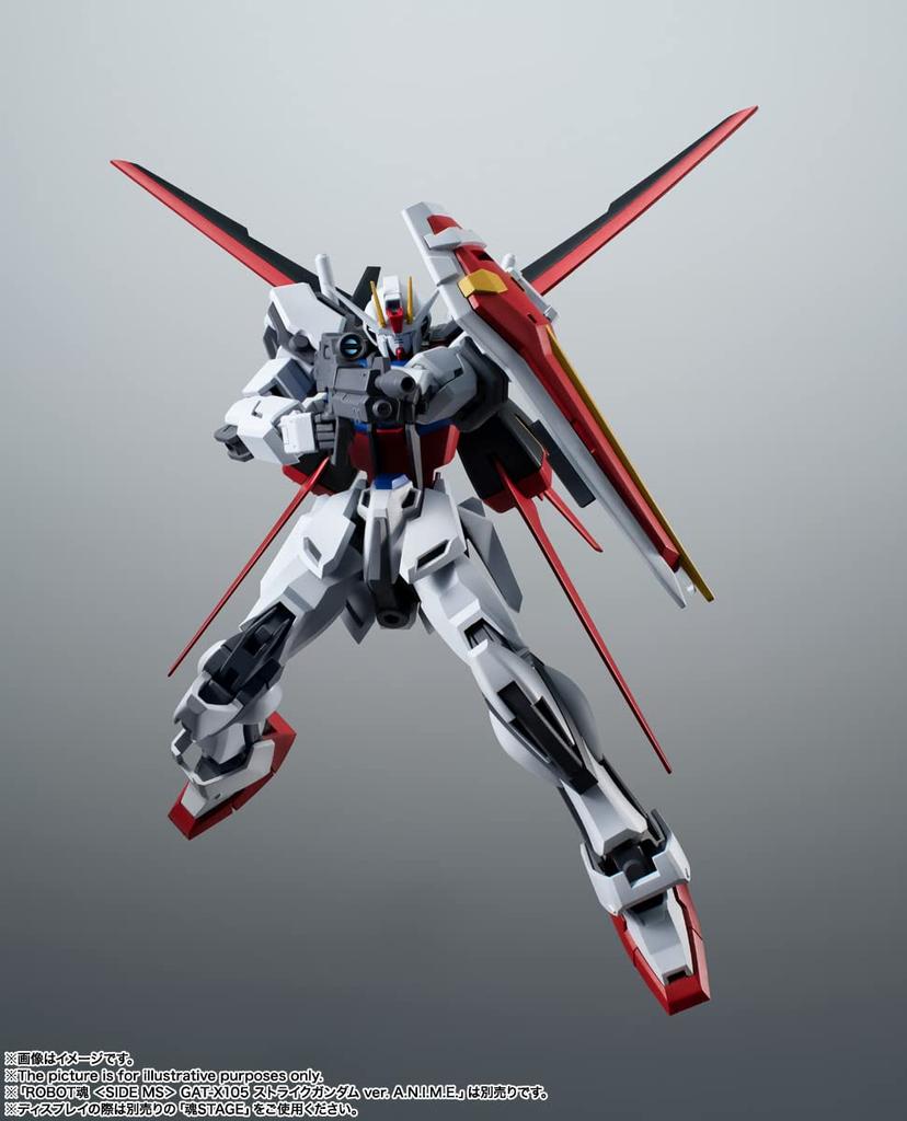 TAMASHII NATIONS ROBOT SPIRITS Mobile Suit Gundam SEED [SIDE MS] AQM/E-X01 Aile Striker & Effect Parts Set Ver. A.N.I.M.E. Approximately 150
