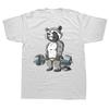Funny Raccoon Gym Weight Training Deadlift O-Neck  T Shirt Fitness T-shirt Graphic Oversized Unisex Tshirt Men's Clothing