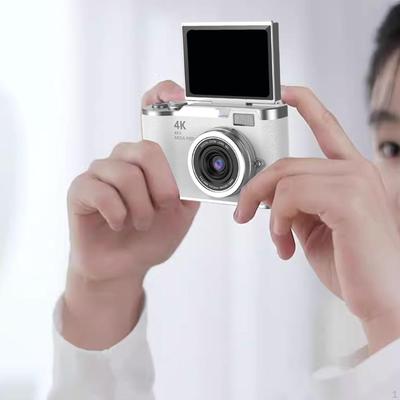 Цифровая камера 4K с откидным экраном 180°, 2,4 дюйма, 720P/1080P, компактная, 8-кратный зум для