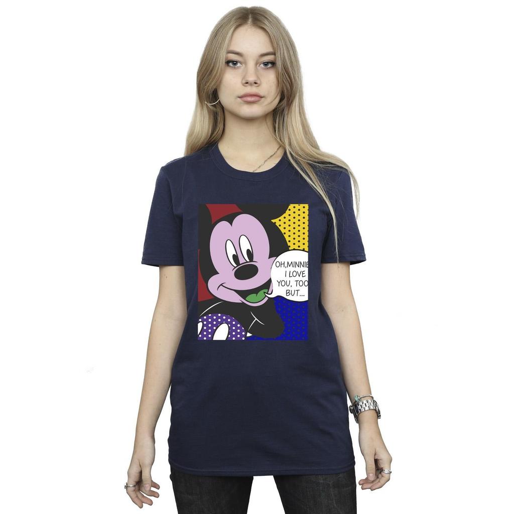 Disney Womens/Ladies Mickey Mouse Oh Minnie Pop Art Cotton Boyfriend T-Shirt