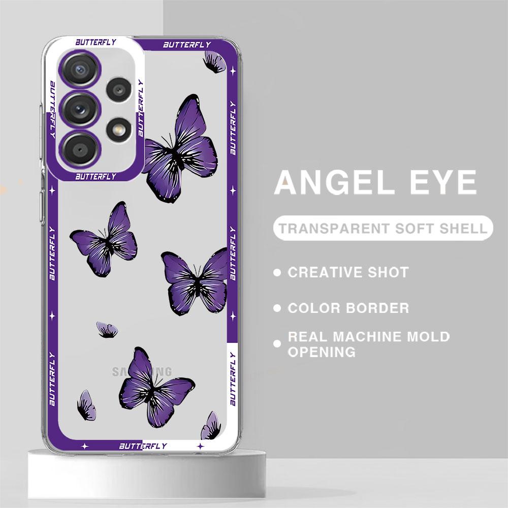 Capa Retro Butterfly Pattern Phone Case for Samsung Galaxy A23 A33 A24 A34 A13 A73 5G A14 4G A25 A54 A15 Cover Clear Silicone