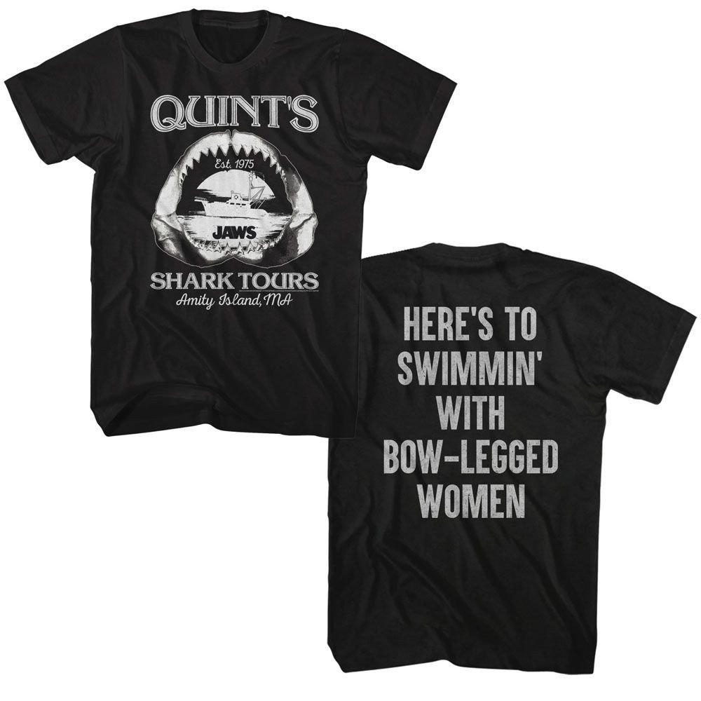 Jaws Quints Quote Black Adult TShirt Summer Mens and Womens Loose and Breathable Tshirt Top