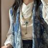 Ожерелье из ретро-керамики в национальном стиле, женское длинное ожерелье-подвеска, студенческая цепочка для свитера, простые аксессуары для одежды
