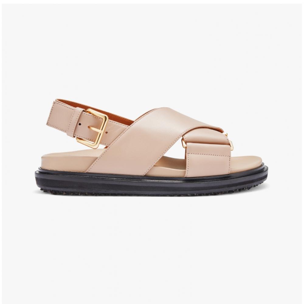 Marni Fbms005201 P3614 0t714 Purbet Criss Cross Desert Beige Sandals