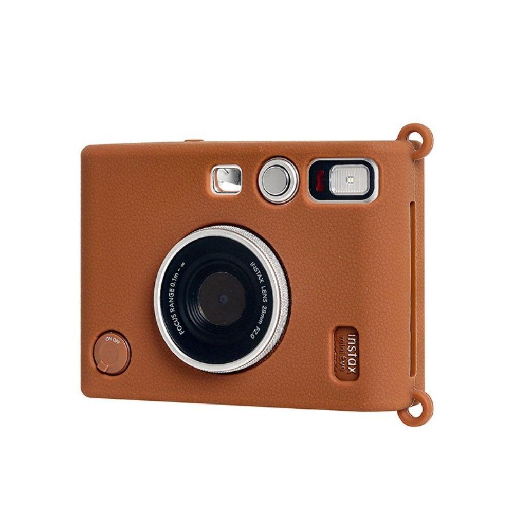 Однотонная силиконовая защитная крышка для мгновенной камеры Fujifilm Instax Mini EVO, чехол, аксессуары, мягкая оболочка, кожаный протектор