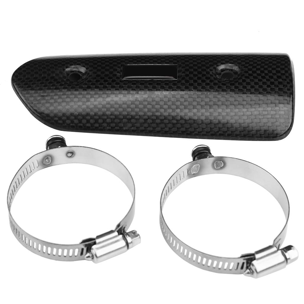 Motorcycle Universal Carbon Fiber Exhaust Middle Pipe Heat Shield Protector Cover Guard