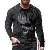 Футболка мужская с длинным рукавом и круглым вырезом с принтом черепа 3D Digital Printed Spring Autumn