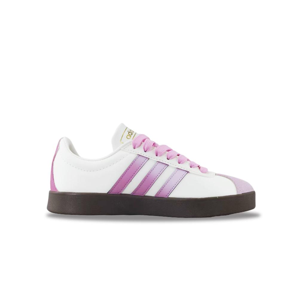 Adidas VL COURT 2.0 Slip Resistant Abrasion Resistant Low top Skateboard Shoes Unisex Beige Pink JI0497(Team129-)