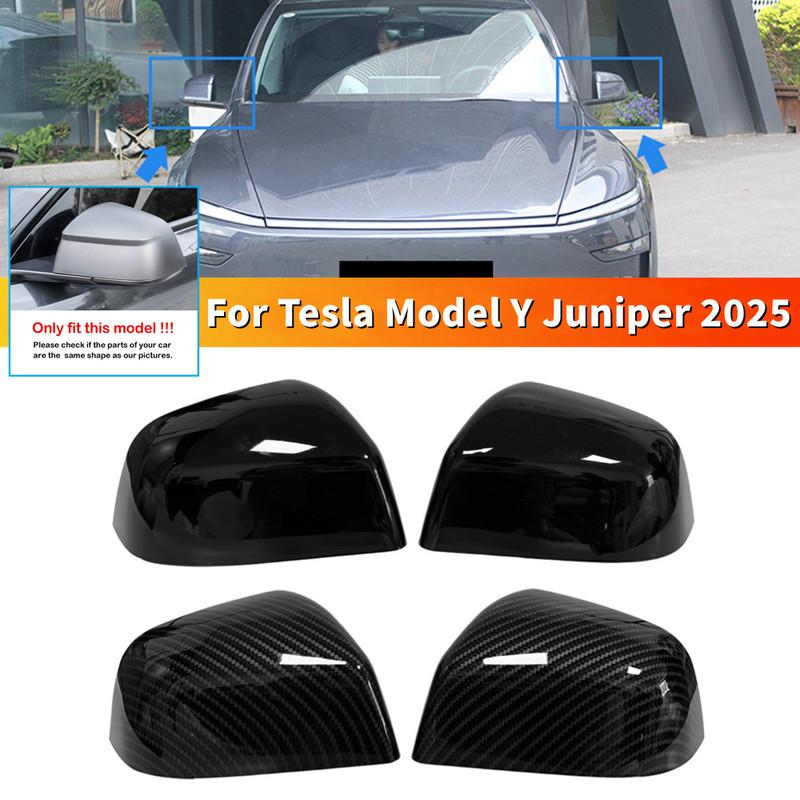 Для Tesla Model Y Juniper 2025+ Автомобильные Зеркала Заднего Вида Боковые Зеркала Крышки Колпачки Крышки Корпуса Внешние Дверные Отделка Аксессуары ABS