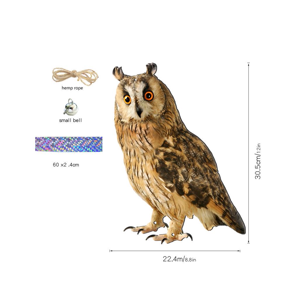 Hanging Owl Bird Repellent Wind Chime - Orchard Scarecrow Outdoor Decoration Ornament