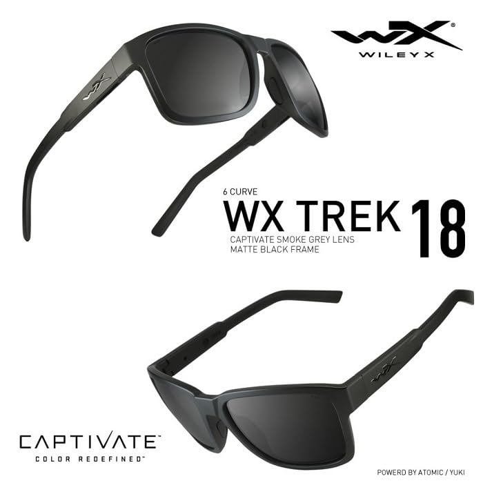 Trek Polarized Smoke Matte Black AC6TRK18 [Wiley X] Sunglasses, Lenses, Frame,