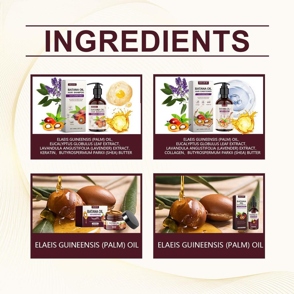 EELHOE Набор кондиционеров для придания объема маслу Batana, восстанавливающий вьющиеся волосы, питающий волосы, гладкий уход за волосами