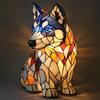 Cat Dog For Night Stands Table Lamps Stained Resin Tabletop Decoration Light