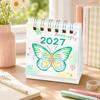 Butterfly Pattern Flip Calendar Portable Desktop Planner 2027 Desk Calendar  Daily Planning