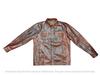 Handmade Stylish Casual Biker Motorcycle Real Lambskin Brown Men's Leather Shirt