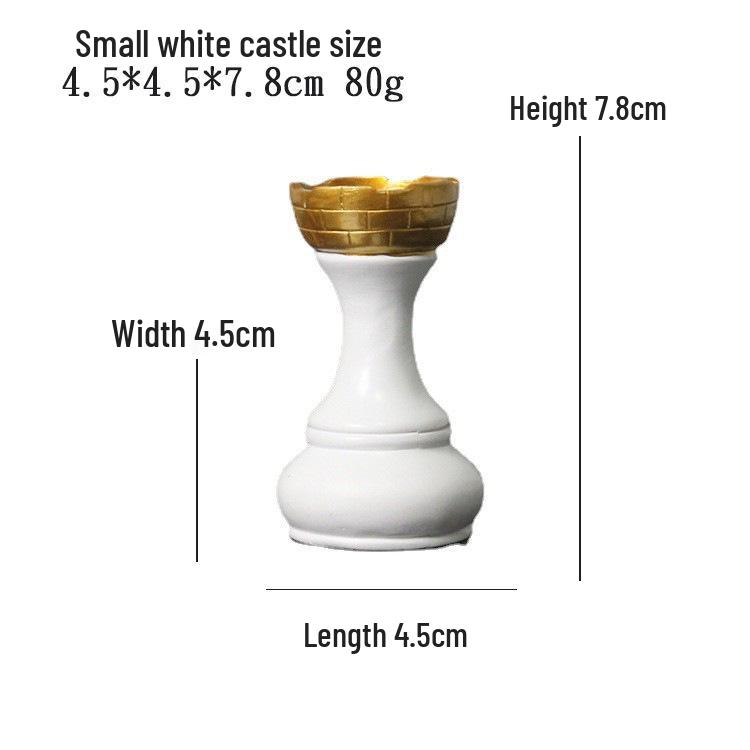Black and White Chess Piece Resin Figurine for Creative Home Decor