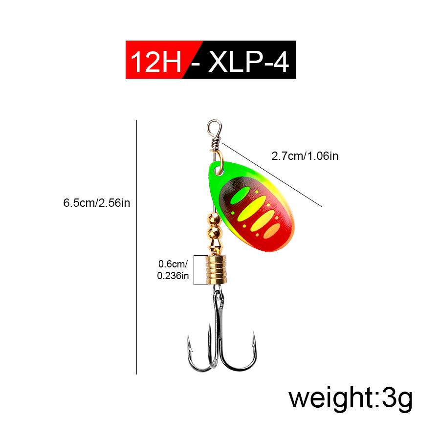 FISH KING Spinner Bait 3,9 г, 4,6 г, 7,4 г, 10,8 г, 15 г, приманки для ложки, металлические приманки для щуки с тройными крючками, искусственная приманка для окуня, рыболовная приманка