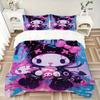 3pcs Graffiti Kuromi Bedding Set - Includes 1 Quilt Cover and 2 Pillowcases, Comfortable Bedding with Stylish Design for Bedroom, Machine Wa