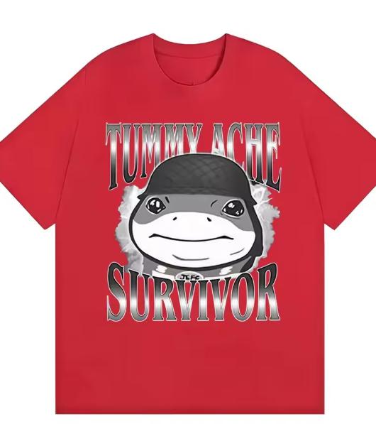 Funn Tummy Ache Survivor Jeff The Land Shark Helmet Meme T Shirts Unisex Unisex Fashion Humor Vintage Short Sleeve Oversized TShirt