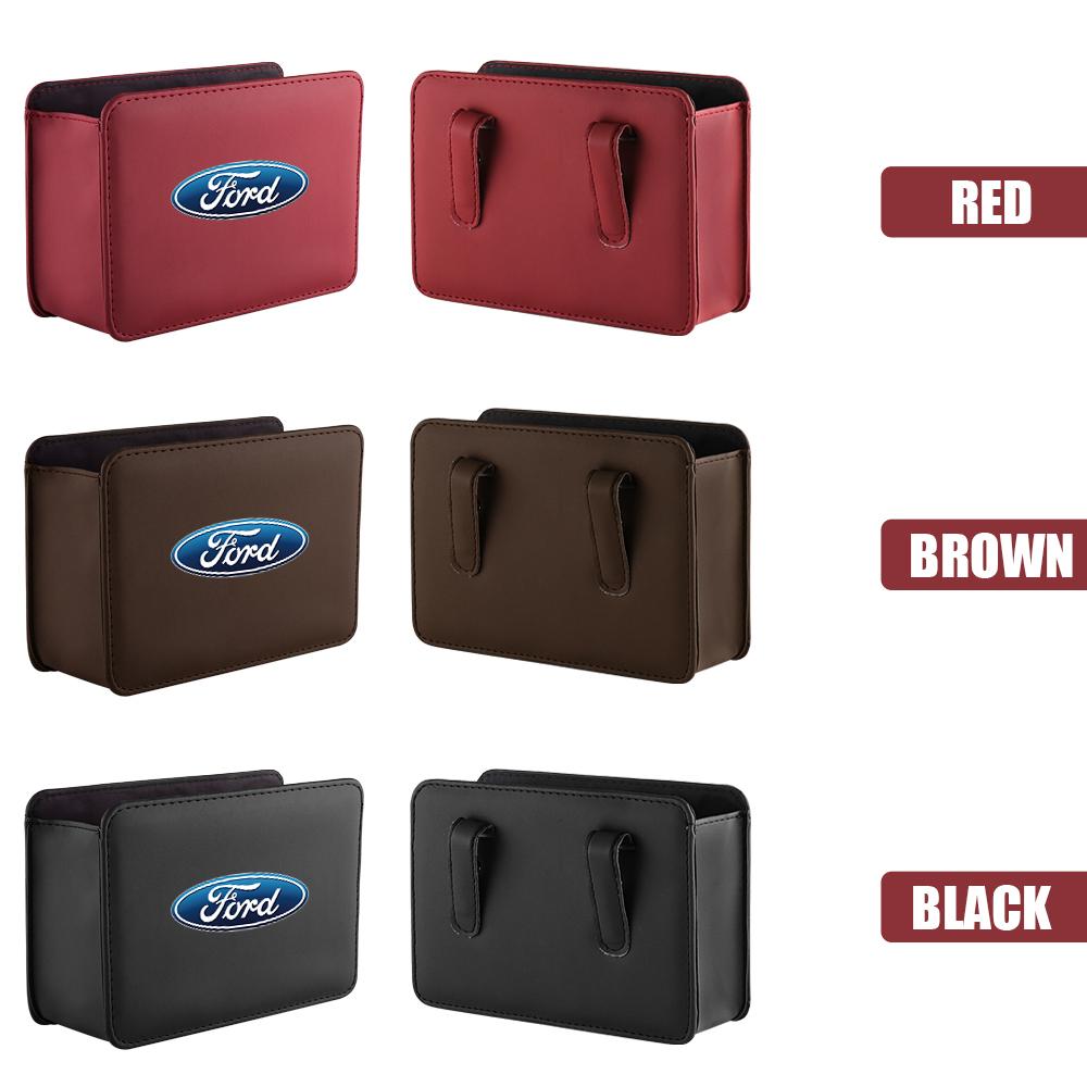 ZDO1 1Pcs Leather Car Door Side Seat Back Storage Bags For Ford Focus Ford ST Mondeo RS MK2 MK4 MK3 Fiesta Mustang Shelby Escape Kuga