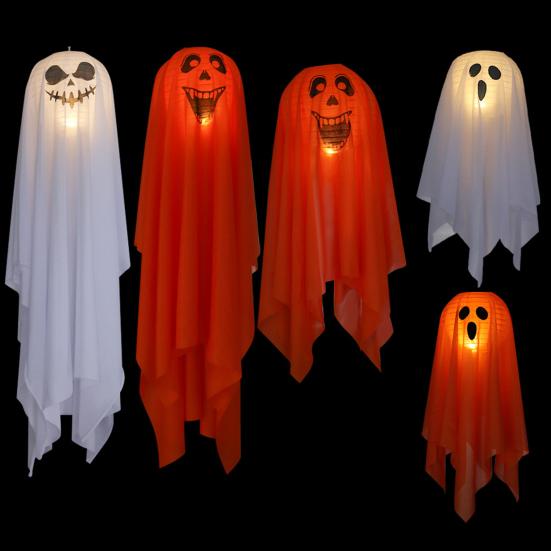 LED Halloween Hanging Ghost Decoration Horror Light-up Flying Cloth Ghost for Outdoor Porch Tree Patio Yard Front Door Decor