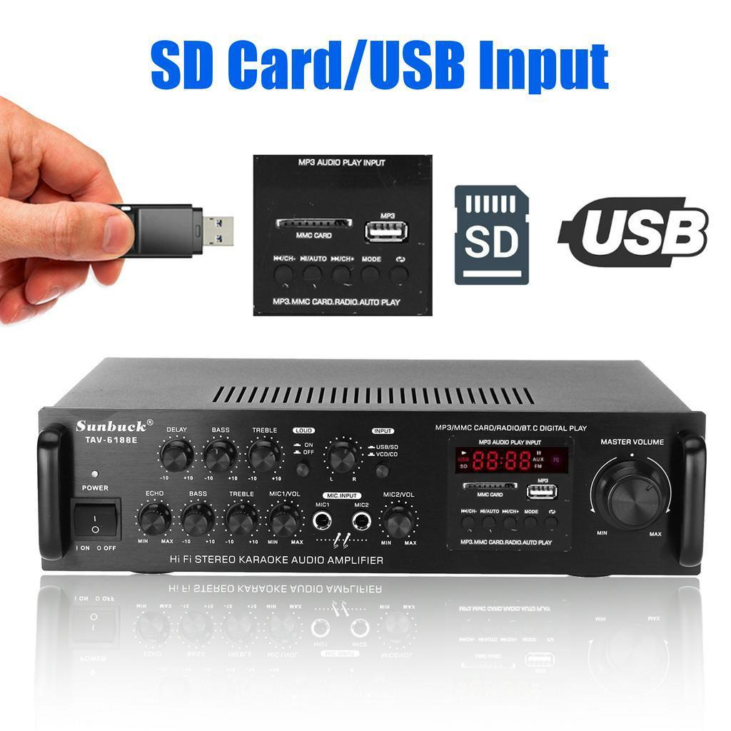 2000 Вт 5-канальный светодиодный цифровой караоке-усилитель аудио Домашний кинотеатр Усилители для домашнего кинотеатра bluetooth HiFi Стереоусилитель