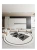 Minimalist Black & White Round Carpet - Thick Imitation Cashmere Chair Mat for Living Room, Study, or Bedroom