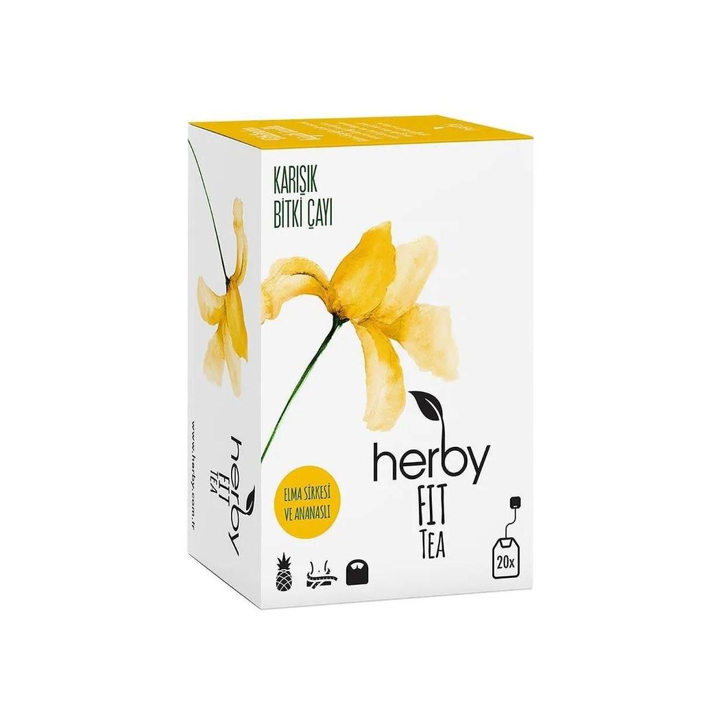 Herby Detox Tea & Fit Tea - 20 Tea Bags - Herbal Blends with Apple Cider Vinegar, Pineapple & More