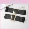 Stylish Faux Leather Waist Belt For Women With Large Pin Buckle And Elastic Design For Dresses And Jackets