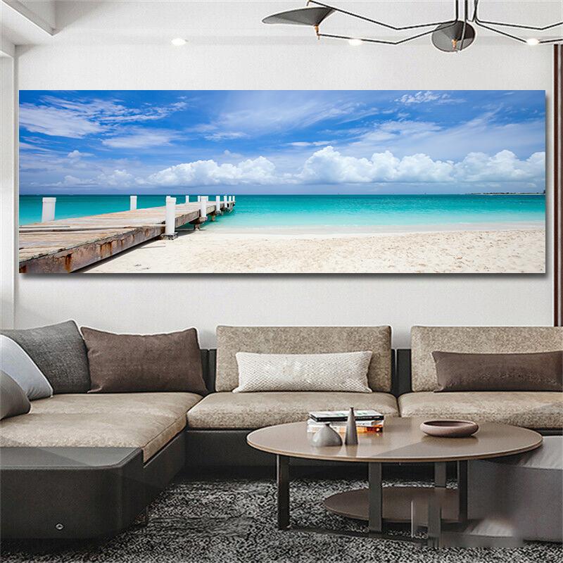 Natural Tropical Sea Beach Canvas Painting Palm Tree Seascape Posters And Prints Wall Art Pictures Living Room Home Decoration