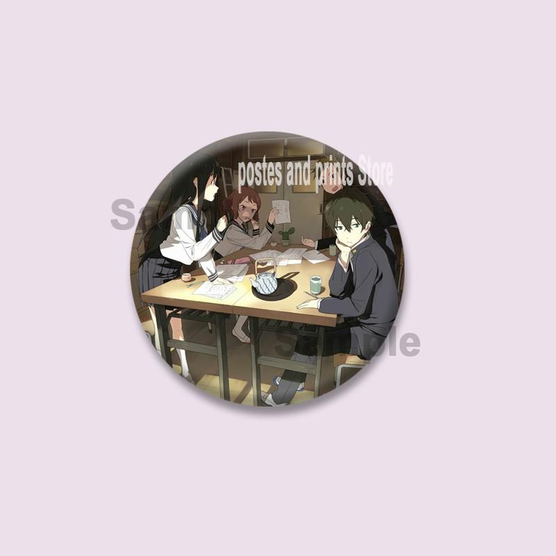 Милые аниме-значки из эмали Hyouka для одежды, сумок, шляп, ювелирные аксессуары, мультяшная круглая брошь, значок персонажа Эру Читанда, игрушки, подарки