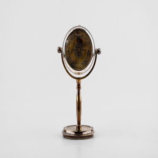 Настольные часы в стиле викторианского Лондона из латуни 12,7 см с гравировкой, декор из цельной латуни