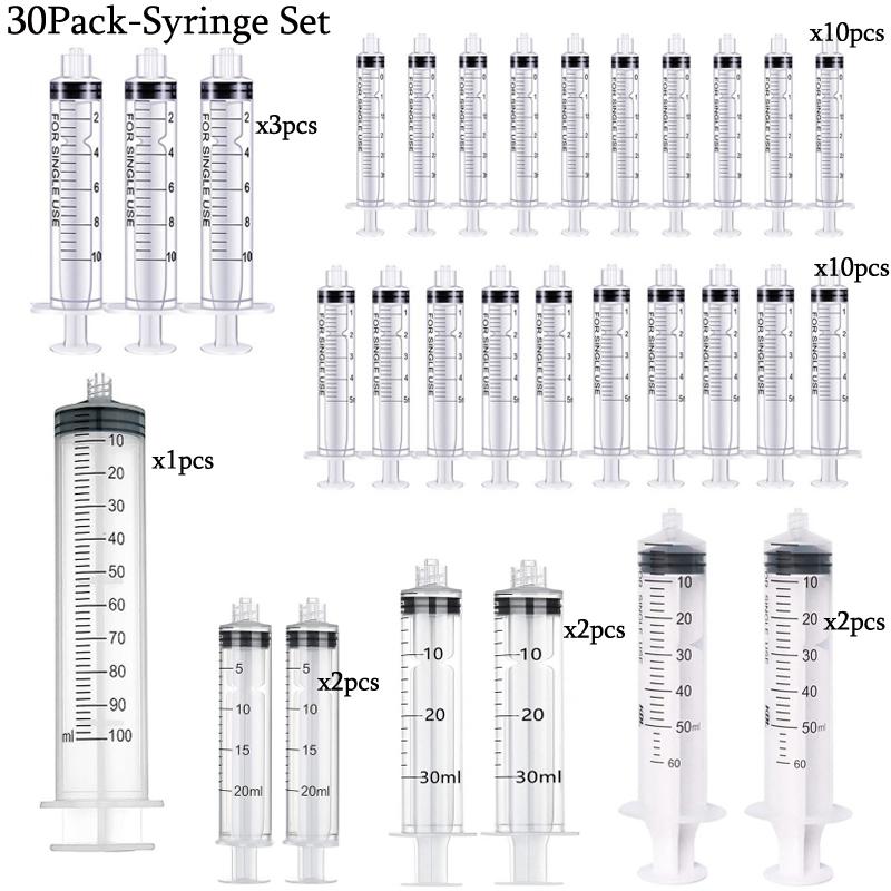 50Pack Syringes with 14ga-23ga Blunt Tip Needles With Syringe Caps and Needle Caps for Refilling and Measuring Liquids Oil