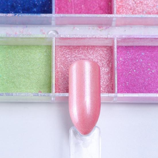 Супер-тонкий 12 сеток с блестками для ногтей, хромированный порошок, художественный пигмент, DIY маникюрный декор